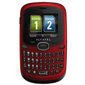 Celular Desbloqueado Alcatel OT255 Vermelho c/ Rádio FM, Viva Voz,  QWERTY, Dual Chip e Fone de Ouvido