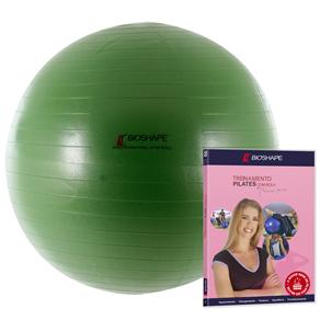 Bola de Ginástica Bioshape DB75 75cm c/ DVD Treinamento Pilates com Bola - Verde