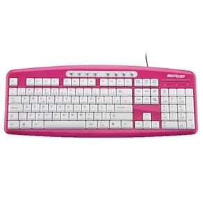 Teclado Multilaser Multimídia Steel TC131 - Rosa/Branco