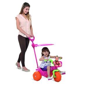 Triciclo Bandeirante Motoban Gatinha Passeio 891 - Rosa/Laranja
