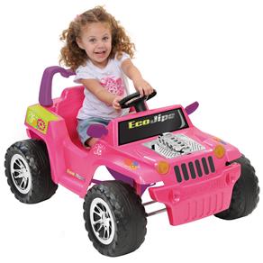 Carro Elétrico Bandeirante Ecojipe Gatinha c/ Controle Remoto 2609 - Rosa