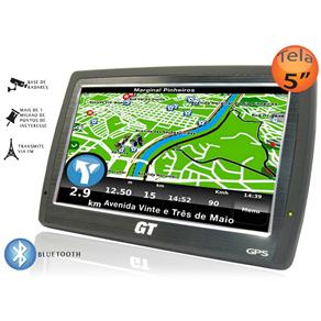 Navegador GPS GT Sound GT511BT Preto c/ Tela 5" Touchscreen, Bluetooth e Orientação por Voz
