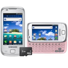 Celular Desbloqueado Samsung I5510 Galaxy 551 Rosa QWERTY, Android 2.2, Wi-Fi, 3G, Câmera 3.2, GPS, MP3, Rádio FM, Touchscreen, Fone e Cartão 2GB 