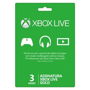 Xbox Live Gold - 3 Meses - X360