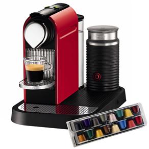 Cafeteira Expresso Nespresso Automática CitiZ&Milk C120 Vermelha - 19 Bar + Welcome Set Nespresso Grands Crus p/ Degustação 
