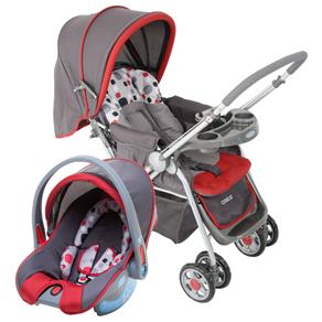 Carrinho de Bebê Cosco Reverse Travel System c/ Bebê Conforto CD200TS - Vermelho