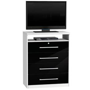 Cômoda Zanzini Favorita para TV/DVD - 03800004 - Branco/Preto