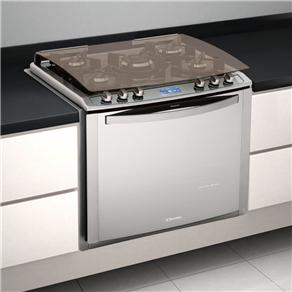 Fogão de Embutir Electrolux 5 Bocas i.Kitchen 76EIX c/ Grill, Timer e Painel Touch Screen - Inox