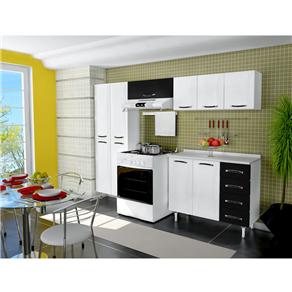 Cozinha Compacta Colormaq Eclipse Top 3 pçs - Branco/Preto