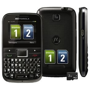 Celular Desbloqueado Claro Motorola EX109 Motokey Mini Cinza c/ Câmera 2MP, Dual Chip, Mp3, FM, Bluetooth, Fone de Ouvido e Cartão de 2GB