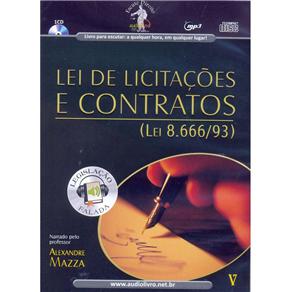 Livro - Lei de Licitações e Contratos: (Lei 8.666/93) - Autor e Narrador Alexandre Mazza - CD de Audiolivro