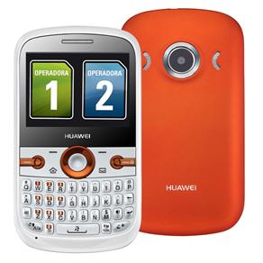Celular Desbloqueado Huawei G6620 Branco/Laranja QWERTY, Dual Chip c/ Câmera 1.3MP, MP3 Player, Rádio FM, Bluetooth e Fone de Ouvido