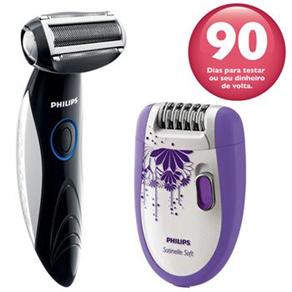 Depilador Philips Satinelle Soft Total Body HP6609/20 + Aparador de Pelos Philips Bodygroom Ultimate TT2020/15