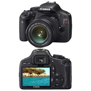 Câmera Digital Canon EOS Rebel T2I Preta c/ 18 MP CMOS, LCD 3.0" e Vídeo Full HD