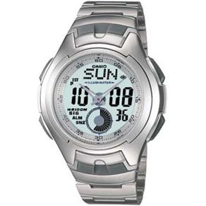 Relógio Masculino Anadigi Casio Active Dial AQ-160WD-7BV - Inox/Branco