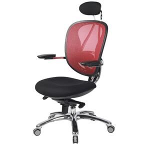 Cadeira Office Chromium com Regulagem de Altura à Gás Preto/Vermelho - Importado
