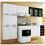 Cozinha Colormaq Eclipse Plus com Armário Triplo com Vidro 3 Peças  - Branco/Preto