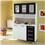 Cristaleira Colormaq Eclipse Plus com 5 Portas e 4 Gavetas - Branco/Preto