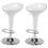 Banco Alto Stool c/ Regulagem de Altura à Gás Branco Importado - 2 Peças