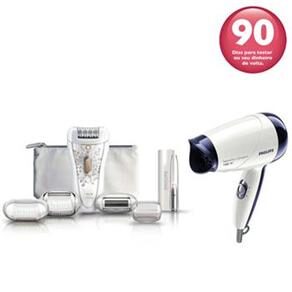 Depilador Philips SatinPerfect HP6576/10 + Secador Philips SalonDry HP8103 - 1.400 W - Bivolt