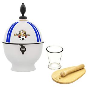 Chopeira Mister Beer Fanáticos Alumínio Branco/Azul - 6,6 L + Conjunto p/ Caipirinha Tramontina Convida Madeira/Vidro - 3 Peças