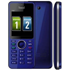 Celular Desbloqueado Freecel F45 Azul c/ Câmera 1.3MP, Dual Chip, Rádio FM, MP3 Player, Bluetooth e Fone de Ouvido
