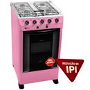 Fogão Clarice 4 Bocas Rainha c/ Grill - Pink