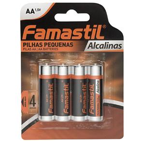 Pilha Alcalina Famastil AA com 4 Unidades 