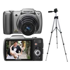 Câmera Digital Olympus SZ-10 Prata c/ 14 MP, Zoom Óptico 18x, LCD 3.0", Detecção de Faces e Pictbridge + Tripé Targus TG5060TR