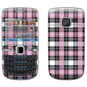 Skin I Stick p/ Nokia C3 Xadrez Rosa