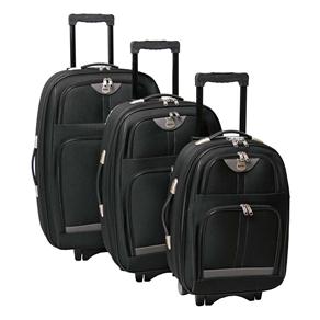 Conjunto de Malas Batiki Londres 90132 com 3 Peças P/M/G - Preto