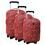 Conjunto de Malas Batiki Fogos FE953T com 3 Peças P/M/G - Vermelho