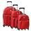 Conjunto de Malas Batiki HL380 com 3 Peças P/M/G - Vermelho