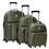 Conjunto de Malas Batiki HL380 com 3 Peças P/M/G - Verde