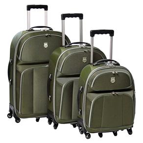 Conjunto de Malas Batiki HL380 com 3 Peças P/M/G - Verde