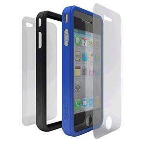 Moldura Cygnett Snaps Duo Silicon Frames p/ iPhone 4 - Preto/Azul