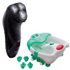 Barbeador Philips Seco e Molhado AquaTouch AT751/14 + Hidromassageador Britânia Aqua Foot - 110V