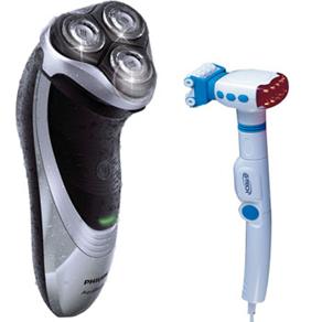 Barbeador Philips Seco e Molhado AquaTouch Plus AT891/14 + Massageador Pessoal G-Tech IR-Magnet Plus