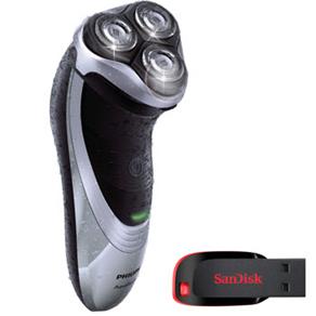 Barbeador Philips Seco e Molhado AquaTouch Plus AT891/14 + Pen Drive Sandisk Cruzer Blade 4GB