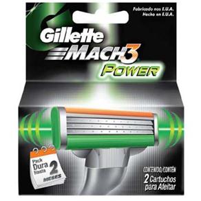 Carga Gillete p/ Babeador Descartável Mach 3 Power c/ 2 Unidades
