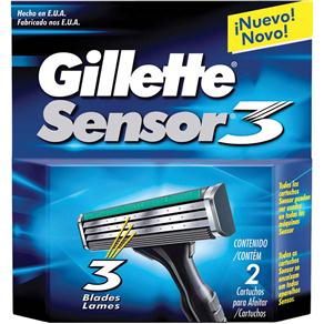 Carga Gillete p/ Babeador Descartável Sensor 3 c/ 2 Unidades