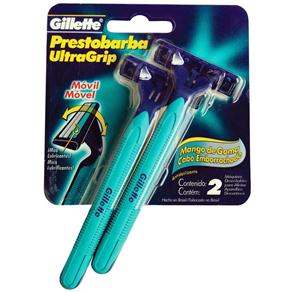 Barbeador Descartável Gillette Prestobarba Ultragrip Cabeça Móvel c/ 2 Unidades