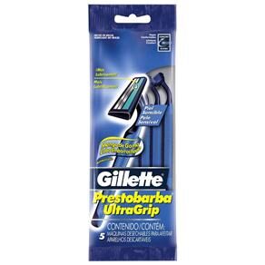 Barbeador Descartável Gillette Prestobarba UltraGrip c/ 5 Unidades