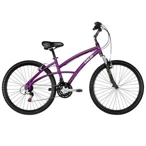 Bicicleta Aro 26 Caloi 500 Sport SW Alumínio com Suspensão Dianteira e 21 Marchas - Roxa