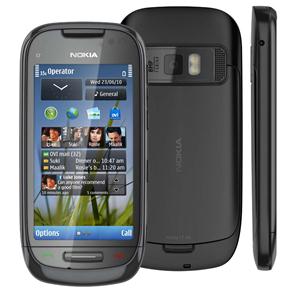 Celular Desbloqueado Nokia C7 Preto c/ Câmera 8MP+ VGA, 3G, Wi-Fi, GPS, Bluetooth, Touch Screen, Rádio FM, MP3 e Fone de Ouvido
