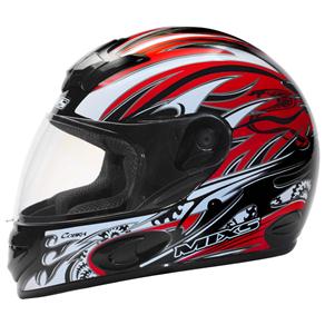 Capacete Mixs Mx Cobra c/ Entradas de Ar Frontal e Lateral - Preto/Vermelho