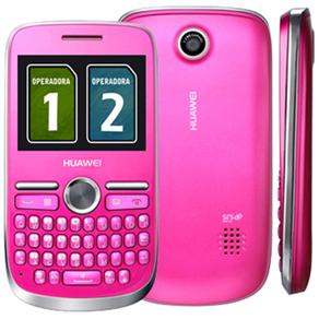 Celular Desbloqueado Huawei G6608 Rosa QWERTY c/ Dual Chip, Câmera 3.2 MP, Rádio FM, MP3, WI-FI e Bluetooth