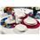 Aparelho de Jantar e Chá Biona Montreal M6387360 - 20 Peças + Tigela de Porcelana Oxford Bolo de Caneca c/ Asa 300ml - Branca/Marrom