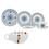 Aparelho de Jantar e Chá Biona Puebla JM386407 - 20 Peças + Tigela de Porcelana Oxford Bolo de Caneca c/ Asa 300ml - Branca/Marrom