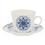 Aparelho de Jantar e Chá Biona Puebla JM386407 - 20 Peças + Tigela de Porcelana Oxford Bolo de Caneca c/ Asa 300ml - Branca/Marrom